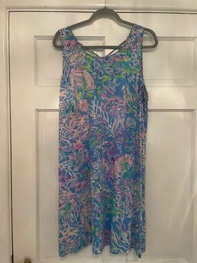 Lilly Pulitzer Blue Multi-Color Sleeveless Shift Dress